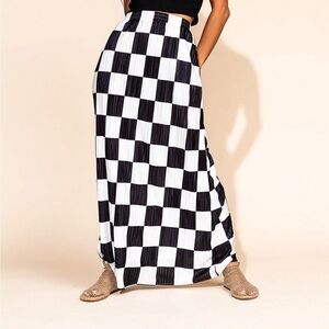 Checkered Black and White Women's Skirt Dressed in Lala